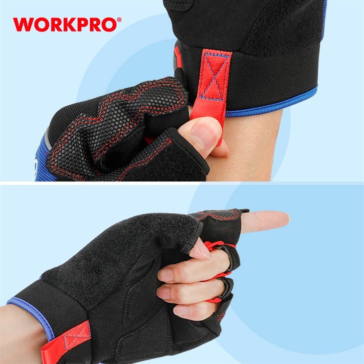 WORKPRO FINGERLESS MECHANIC WORK GLOVES - XL